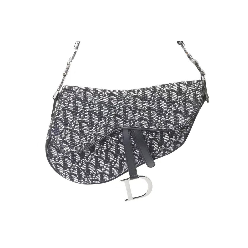 Dior Christian Saddle One logo Bag Hobo era Trotter black Shoulder Galliano - Picture 1 of 9